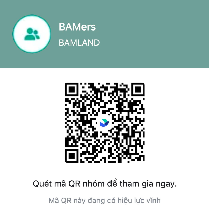 Mã QR tham gia nhóm BAMers của BAMLAND trên Lark